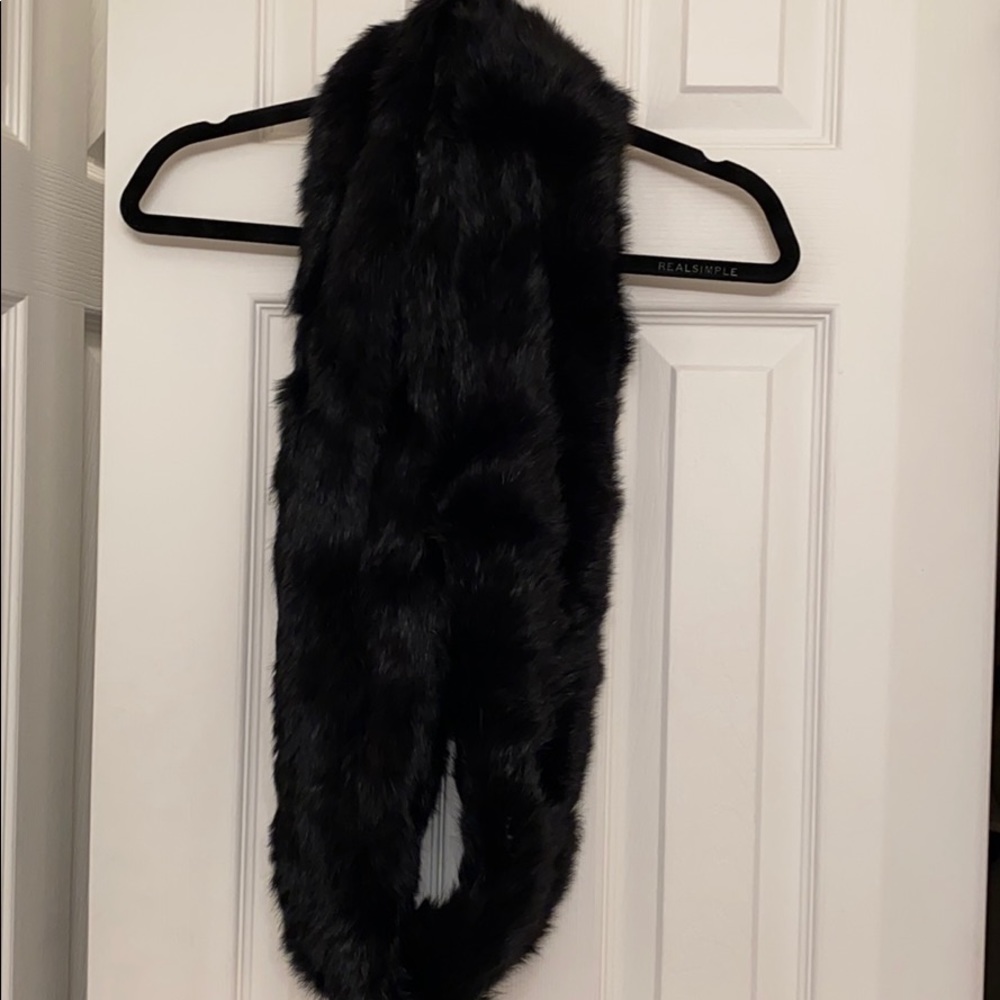 Jocelyn Rabbit Fur Infinity Scarf, OS